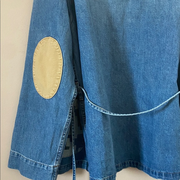 GAP × DAP Unisex Organic Cotton Denim Wrap Jacket Harlem in Light Indigo M/L - Picture 11 of 12
